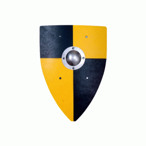 Bouclier Normand Noir-Jaune avec bosse métallique / VAH